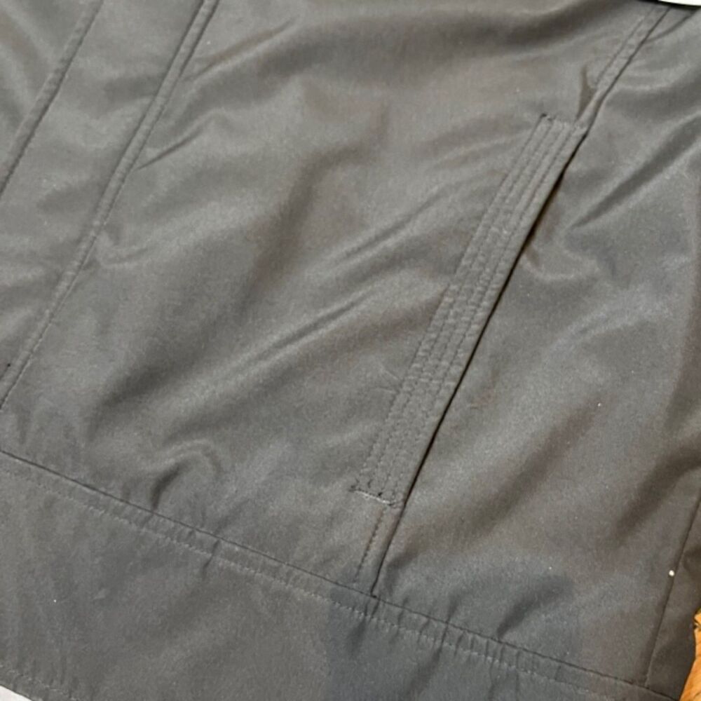 Perry Ellis Men's Black Jacket Zip+ Snap Size‎ Medium Poly Bomber - Picture 4 of 12